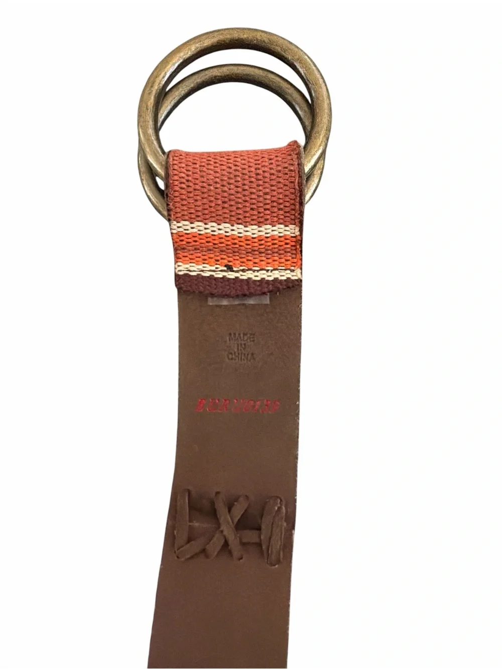 Lucky Brand Y2K Boho Woven Multicolor Leather D-Ring Belt Size XS/S